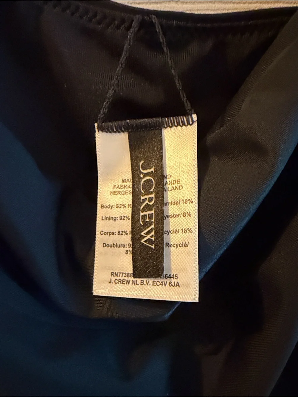 Nia Ruched J. Crew one piece black Swimsuit